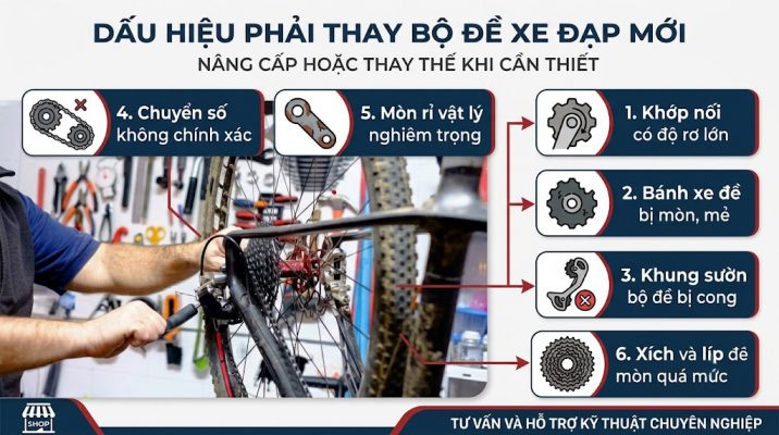 Bộ đề xe đạp là gì? Cách chọn bộ đề phù hợp cho từng dòng xe 3 dấu hiệu thay mới bộ đề
